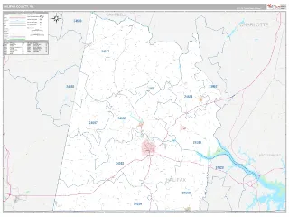 Halifax County, VA Classic style ZIP Code wall map