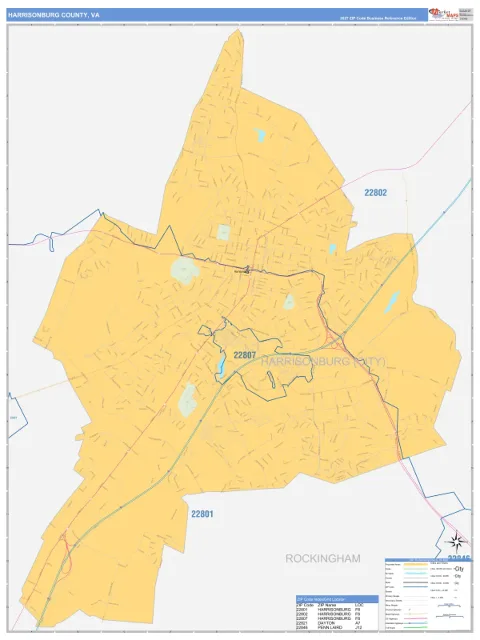 Harrisonburg County, VA map