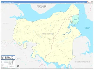 King George County, VA ColorCast style ZIP Code wall map
