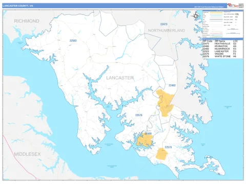 Lancaster County, VA map