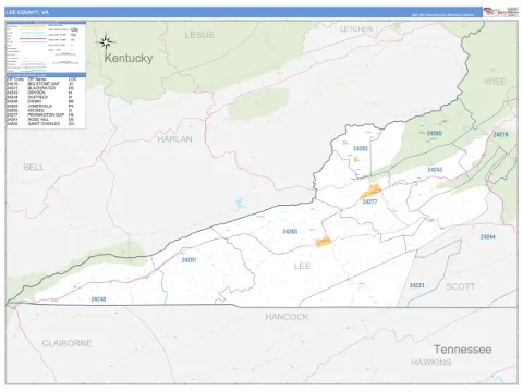 Lee County, VA map