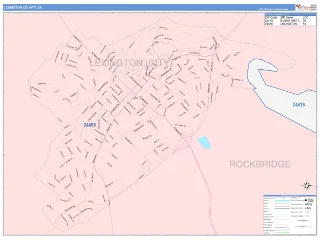 Lexington County, VA ColorCast style ZIP Code wall map