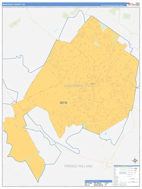 Manassas County, VA map