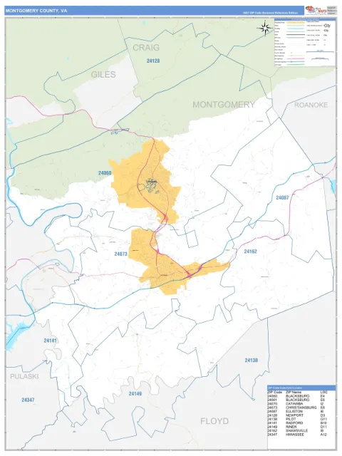 Montgomery County, VA map