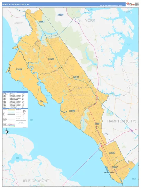 Newport News County, VA map