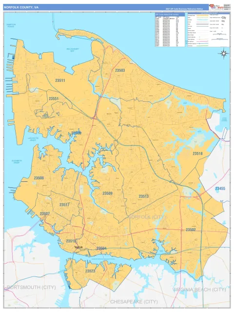 Norfolk County, VA map