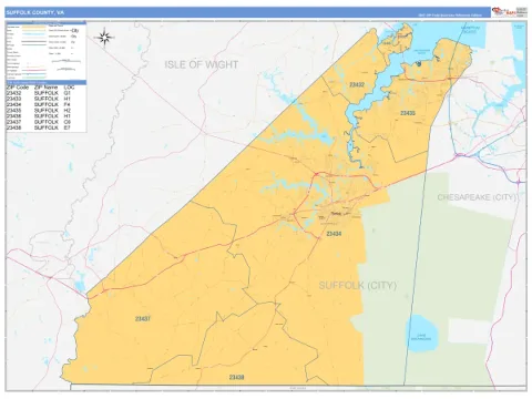 Suffolk County, VA map