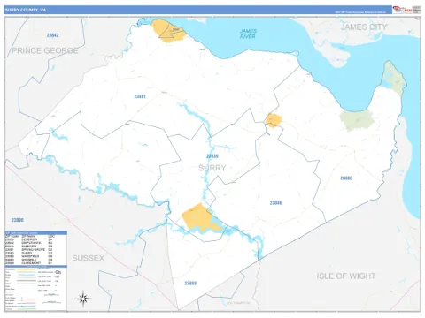 Surry County, VA map