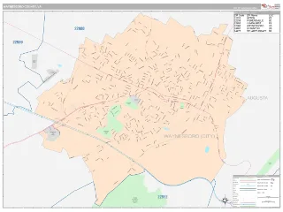 Waynesboro County, VA Classic style ZIP Code wall map