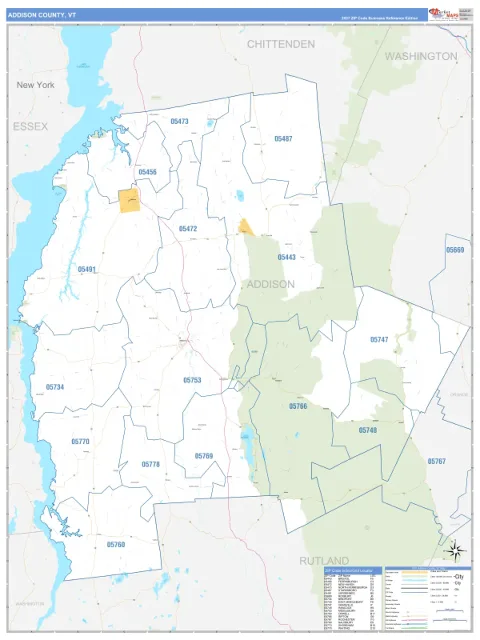 Addison County, VT map