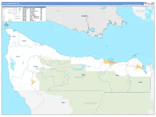 Clallam County, WA Business Reference style ZIP Code wall map
