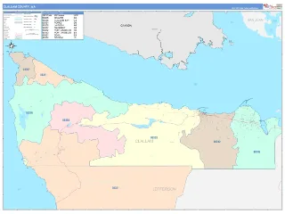 Clallam County, WA ColorCast style ZIP Code wall map