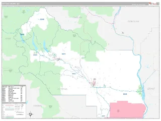 Kittitas County, WA Classic style ZIP Code wall map