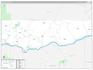 Klickitat County, WA Classic style ZIP Code wall map