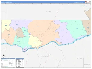 Klickitat County, WA ColorCast style ZIP Code wall map