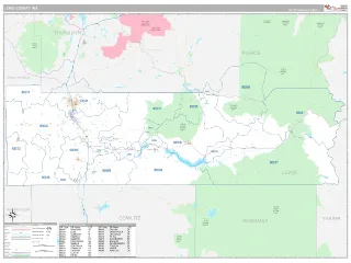 Lewis County, WA Classic style ZIP Code wall map