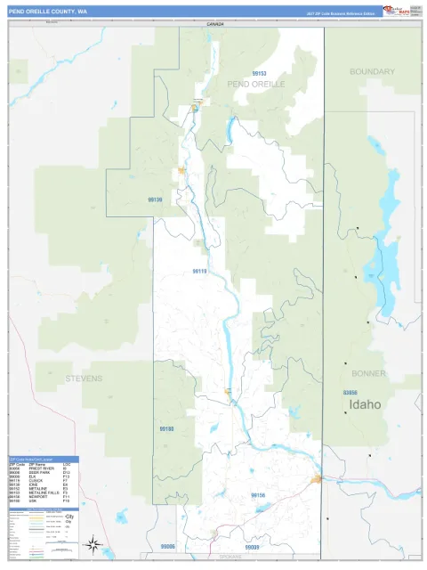 Pend Oreille County, WA map