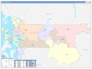 Skagit County, WA ColorCast style ZIP Code wall map