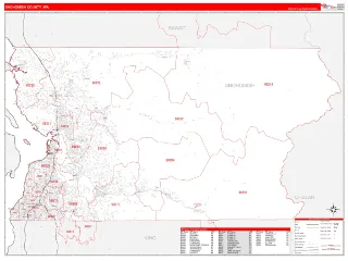 Snohomish County, WA RedLine style ZIP Code wall map