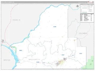 Walla Walla County, WA Classic style ZIP Code wall map