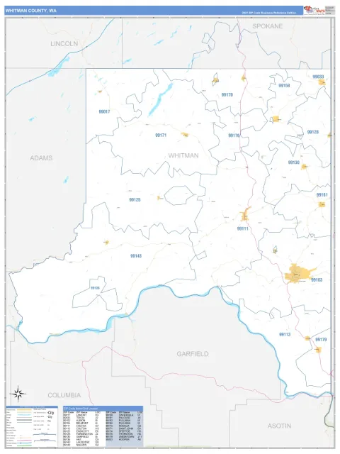 Whitman County, WA map