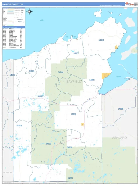 Bayfield County, WI map