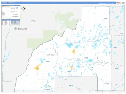 Burnett County, WI map