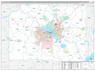 Dane County, WI Classic style ZIP Code wall map