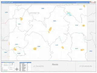 Lafayette County, WI Business Reference style ZIP Code wall map