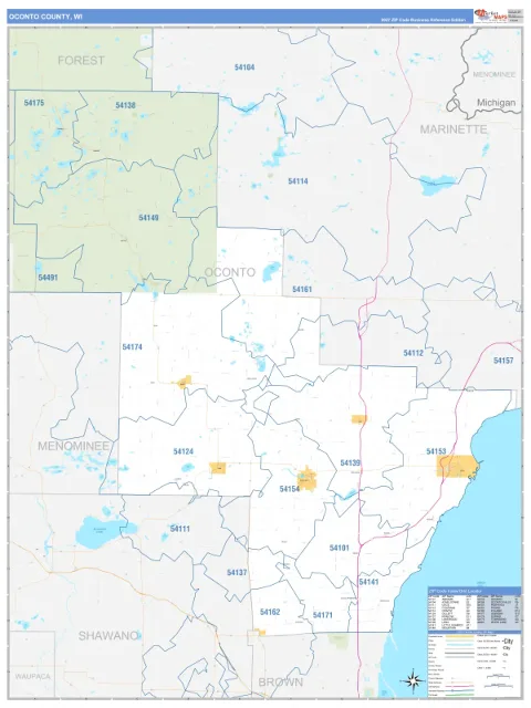 Oconto County, WI map