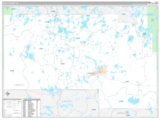 Oneida County, WI Classic style ZIP Code wall map