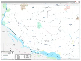 Pierce County, WI Classic style ZIP Code wall map