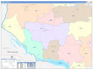 Pierce County, WI ColorCast style ZIP Code wall map