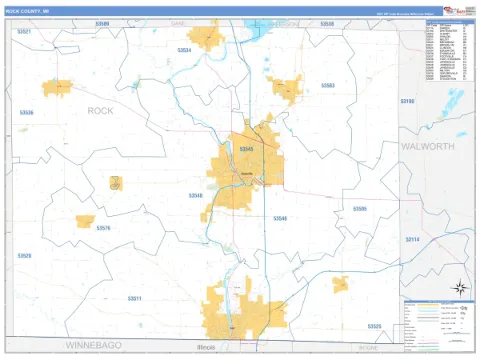 Rock County, WI map