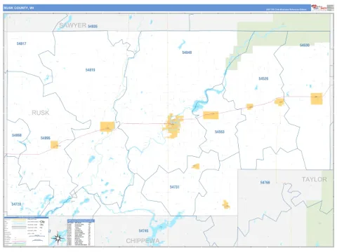 Rusk County, WI map