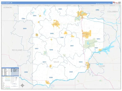 Sauk County, WI map