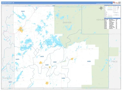 Sawyer County, WI map