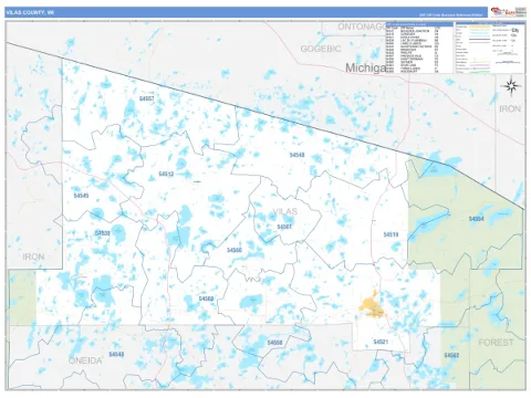 Vilas County, WI map