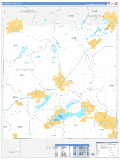 Walworth County, WI map