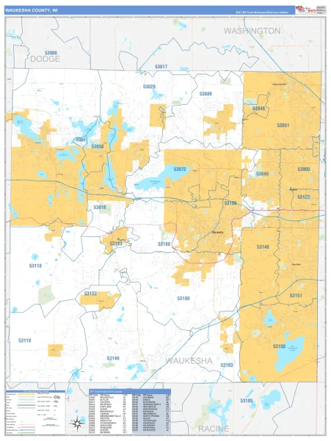Waukesha County, WI map