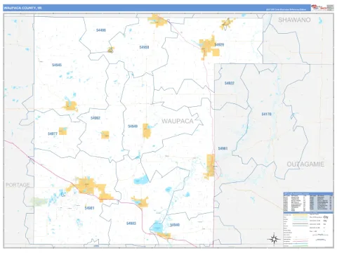 Waupaca County, WI map