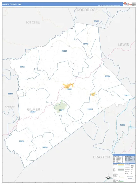 Gilmer County, WV map