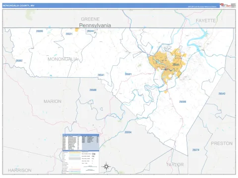 Monongalia County, WV map