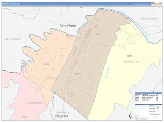 Morgan County, WV ColorCast style ZIP Code wall map