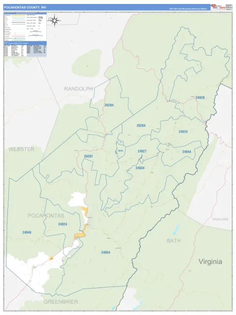 Pocahontas County, WV map