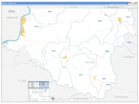 Wetzel County, WV map
