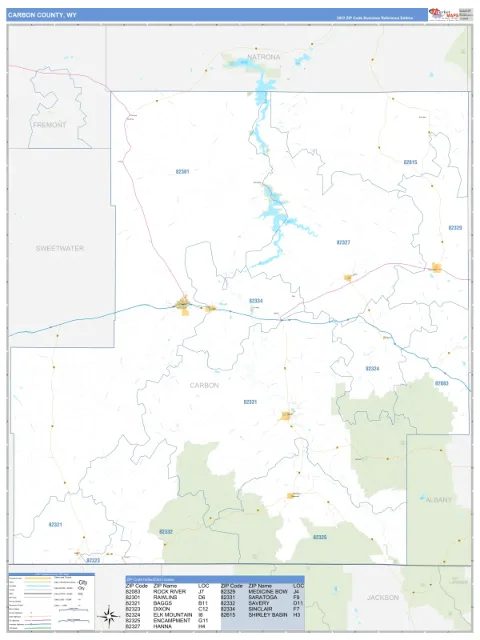 Carbon County, WY map
