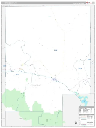 Converse County, WY Classic style ZIP Code wall map