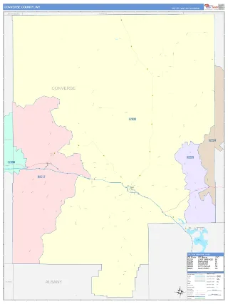 Converse County, WY ColorCast style ZIP Code wall map