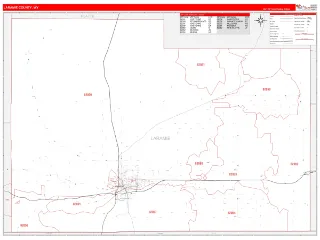 Laramie County, WY RedLine style ZIP Code wall map